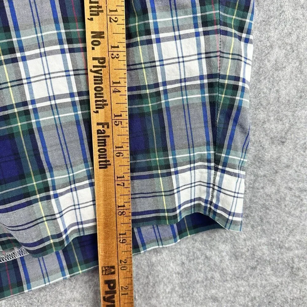 Polo Ralph Lauren Shorts Mens 40 Blue Plaid Preppy Athletic Golf Cotton Chinos*